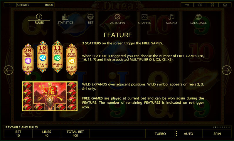 Durga Slot features