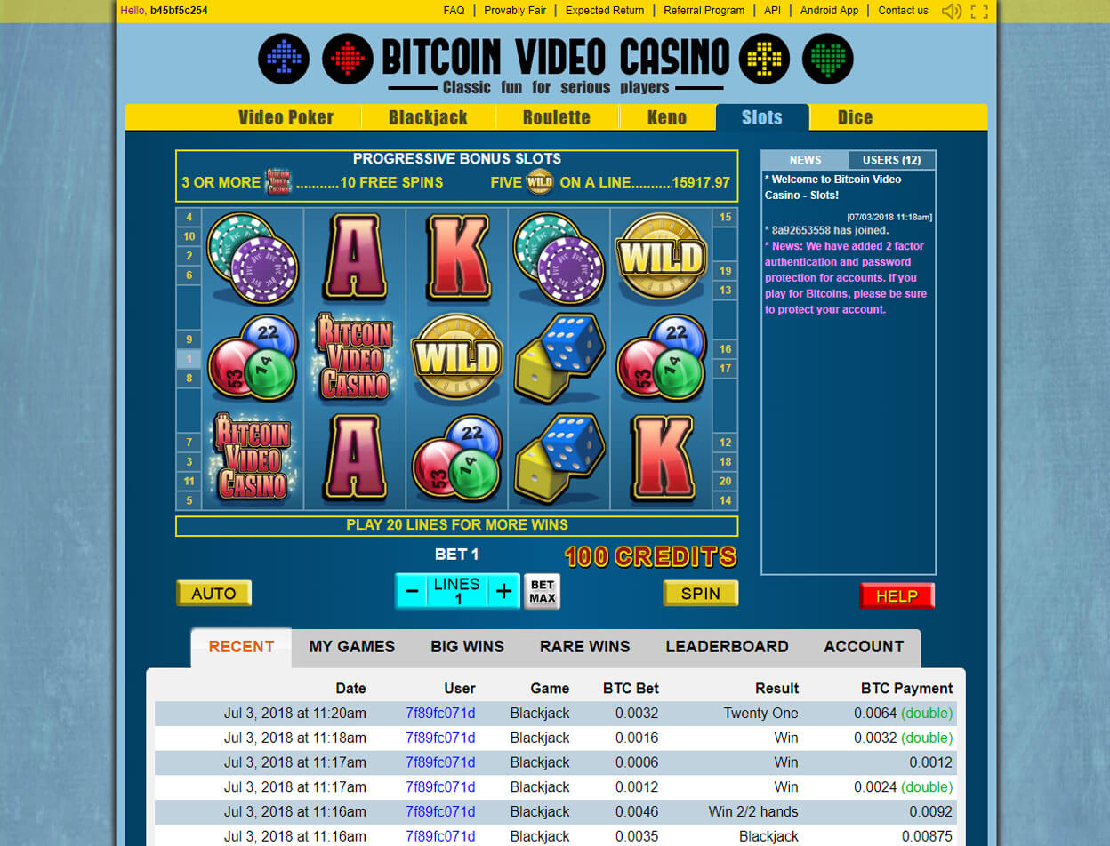Bitcoin Video Casino Screenshot 2