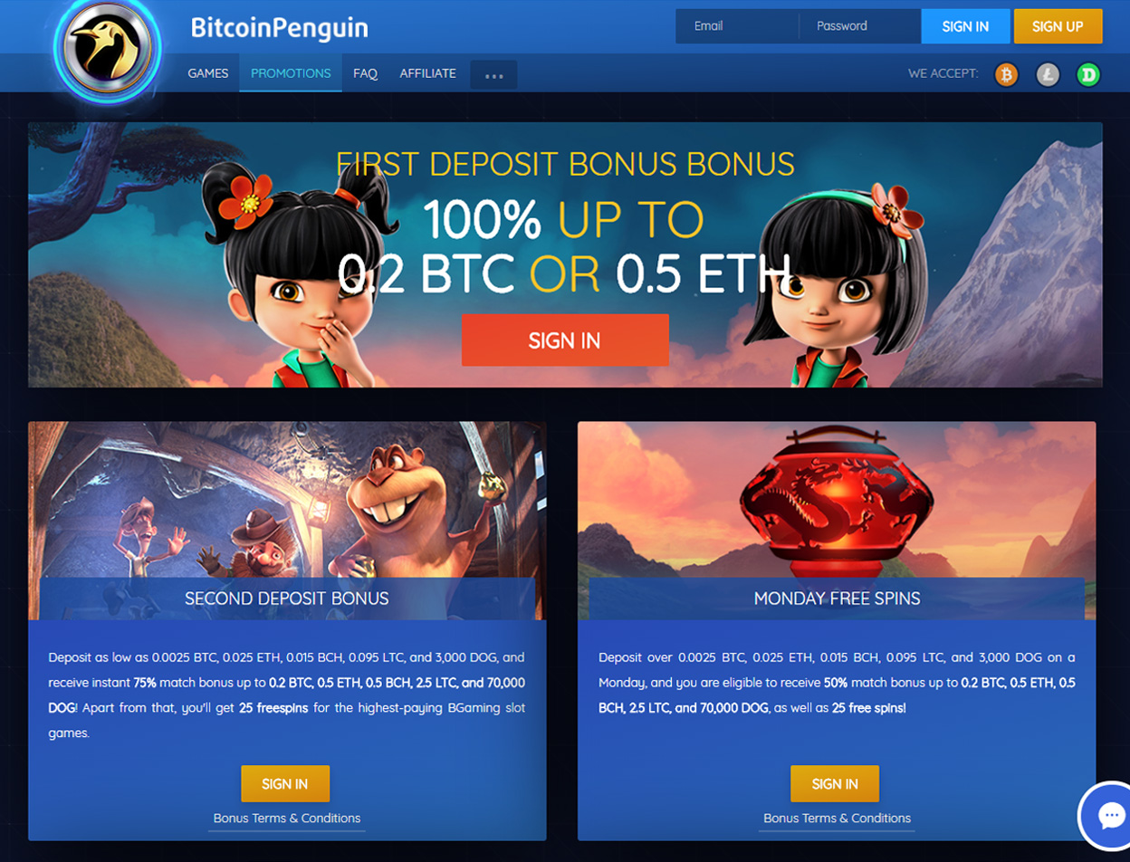 BitcoinPenguin Casino Screenshot 3