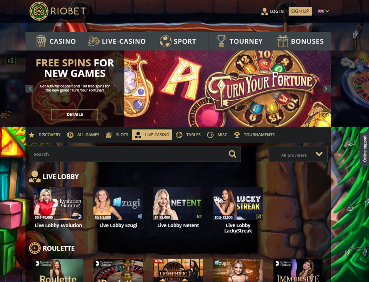 Riobet Casino Screenshot 3