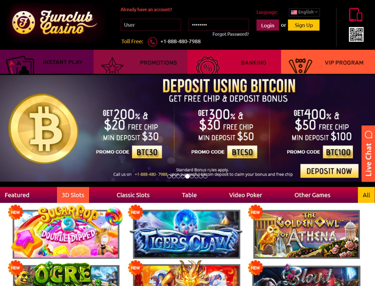 Funclub Casino Screenshot 1