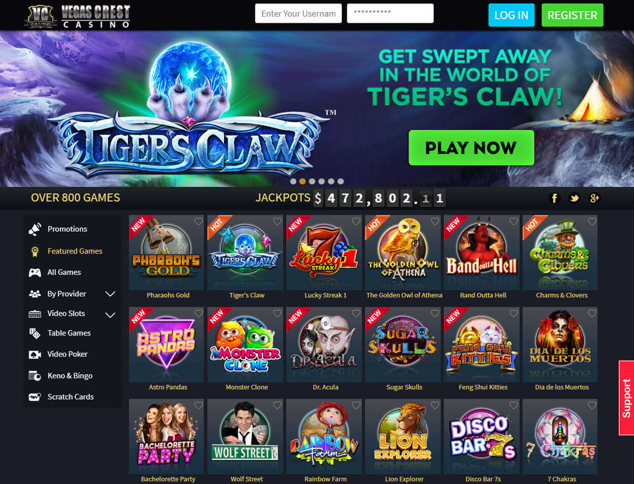Vegas Crest Casino Screenshot 1