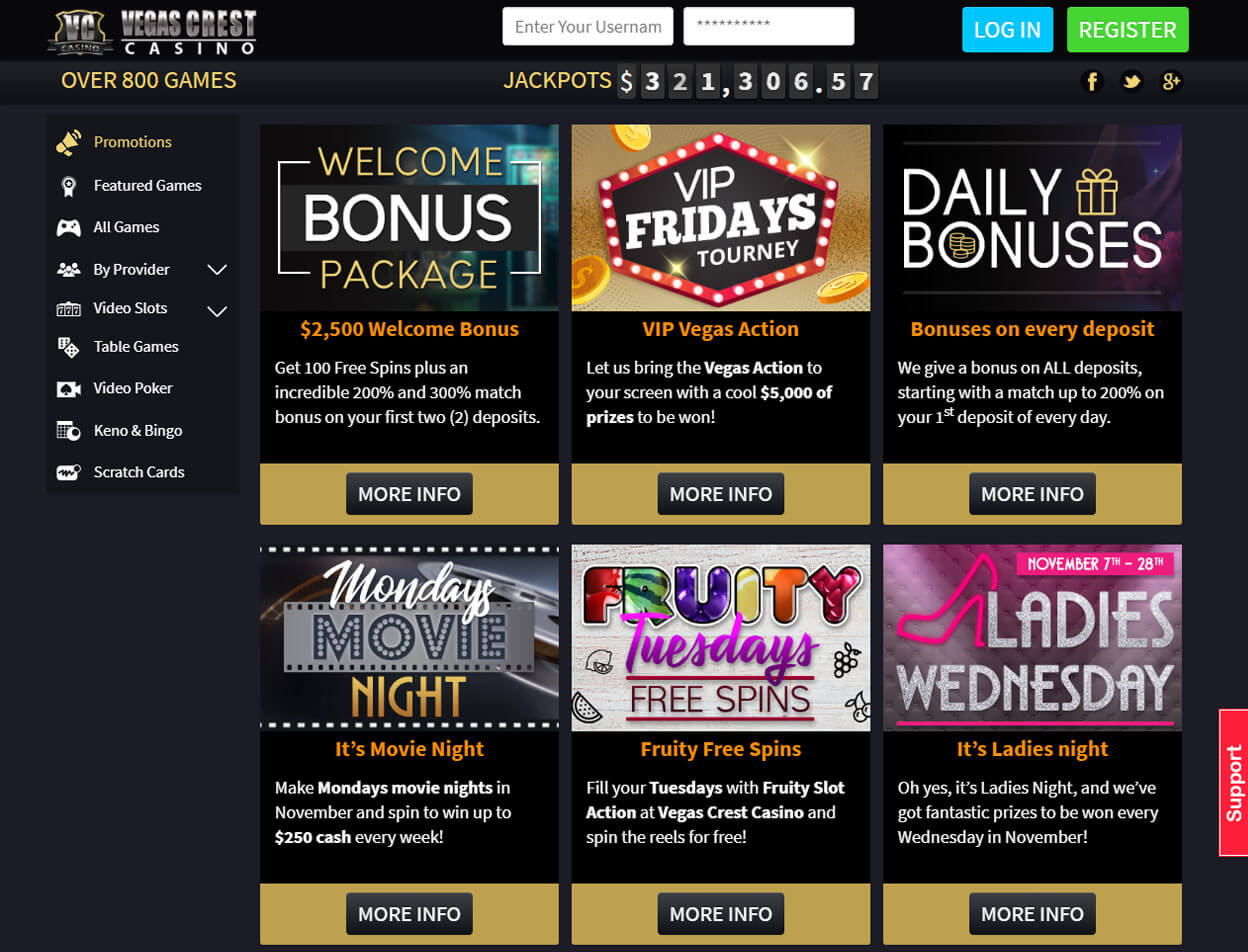 Vegas Crest Casino Screenshot 2