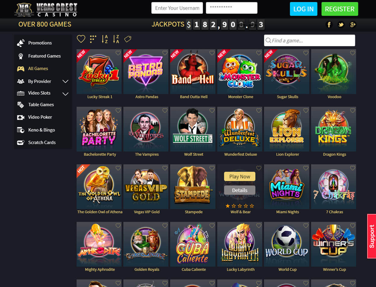 Vegas Crest Casino Screenshot 3