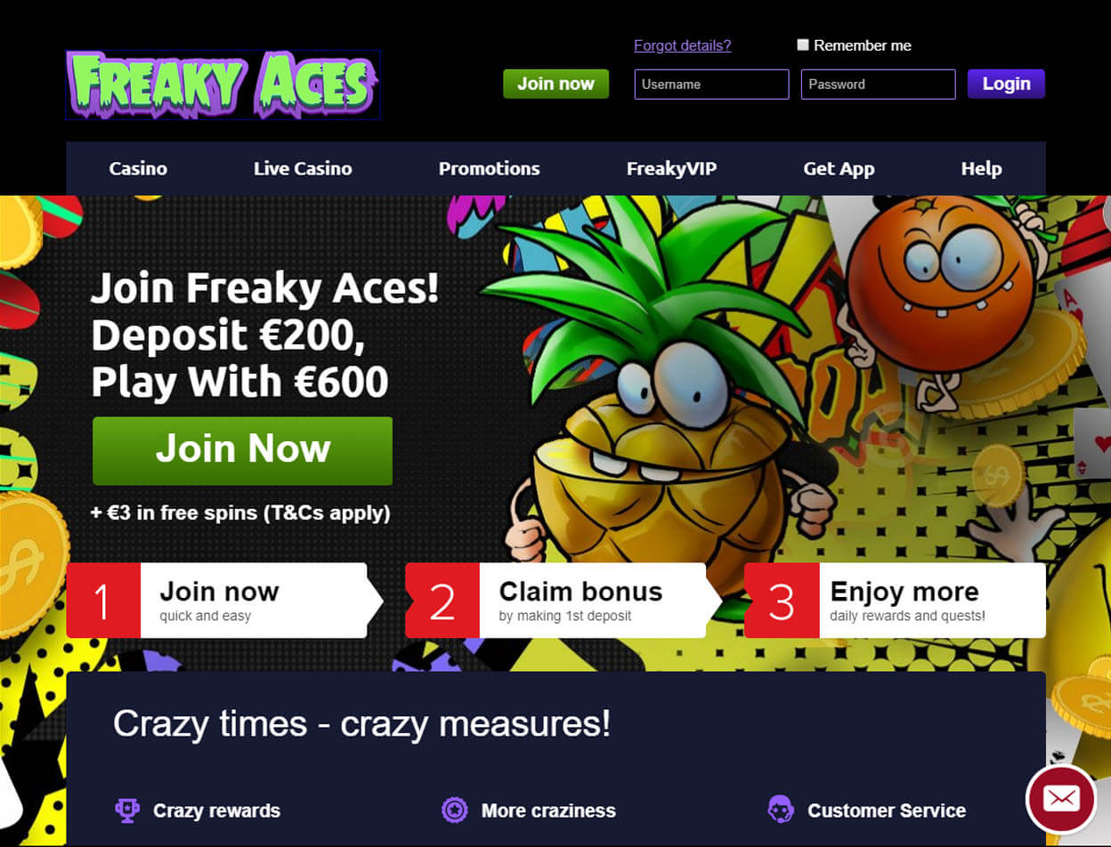Freaky Aces Casino Screenshot 1